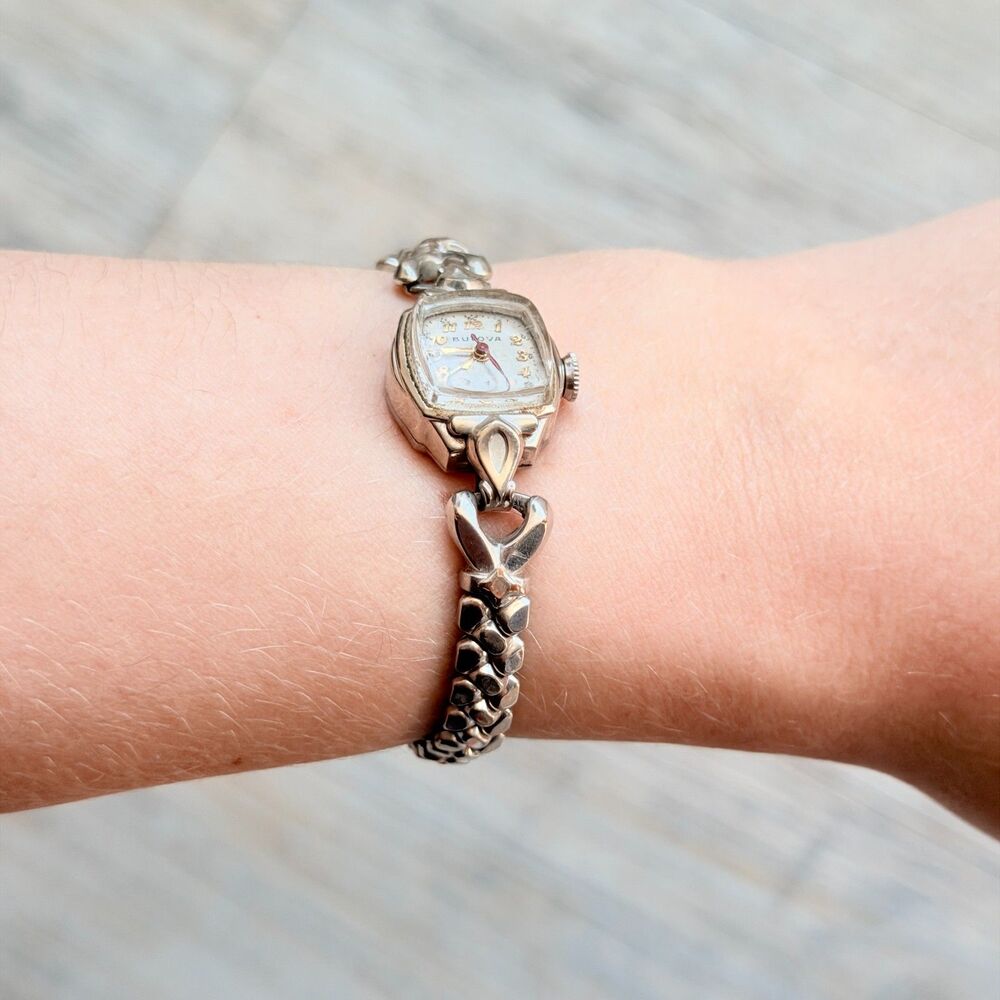Vintage Bulova 10K GF Top Caps Ladies Wrist Watch Art Deco Bracelet Watch - Picture 3 of 11